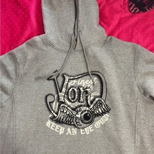 Von Dutch Graphic Hoodie with 'Keep An Eye Open' Winged Eye Design
